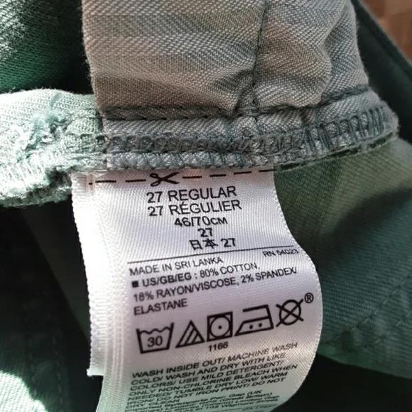 Gap Green Denim 27 Regular True Skinny Raw Ankle - Picture 3 of 8
